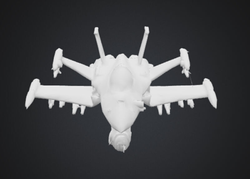 Futuristic Fighter Jet Low-poly 3D model_14