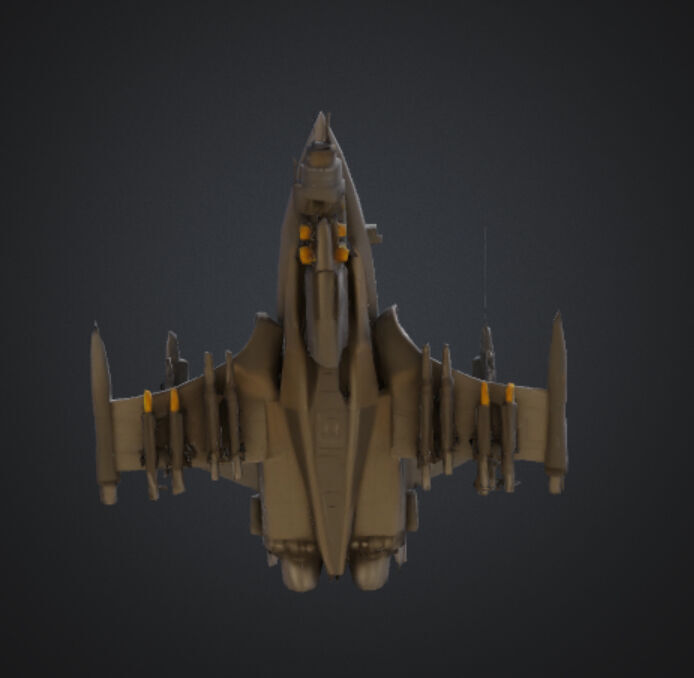 Futuristic Fighter Jet Low-poly 3D model_5