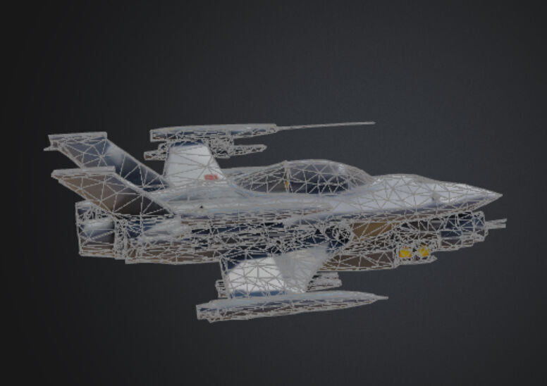 Futuristic Fighter Jet Low-poly 3D model_12