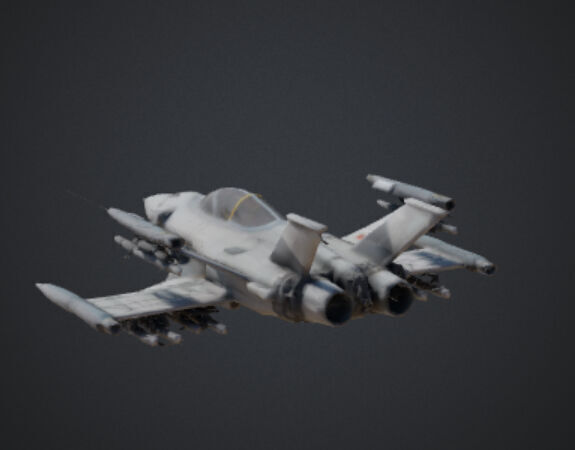 Futuristic Fighter Jet Low-poly 3D model_9