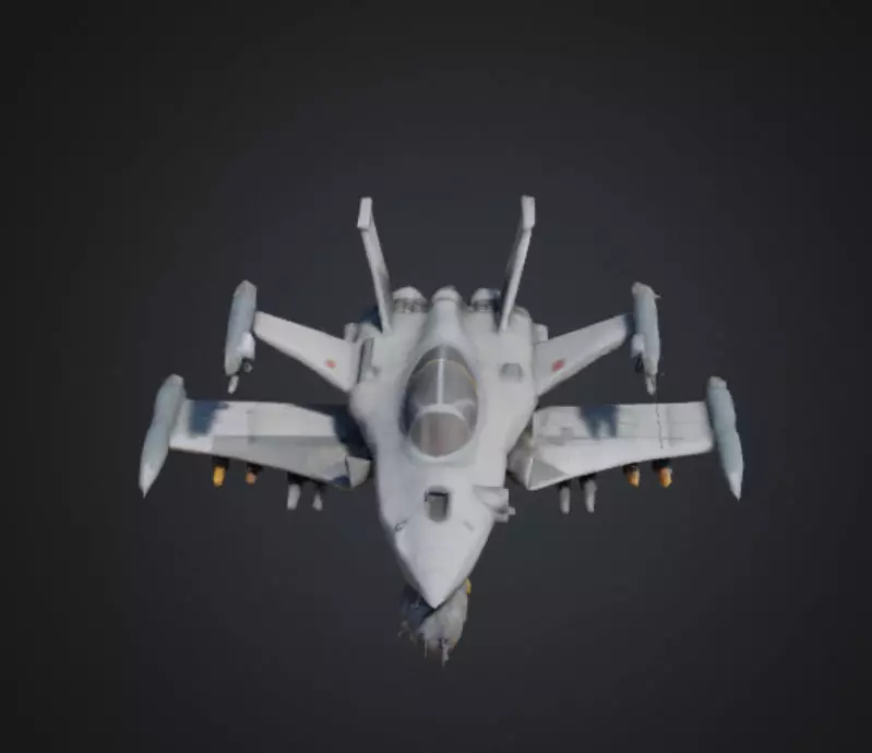 Futuristic Fighter Jet Low-poly 3D model_0