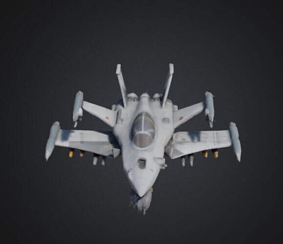 Futuristic Fighter Jet Low-poly 3D model