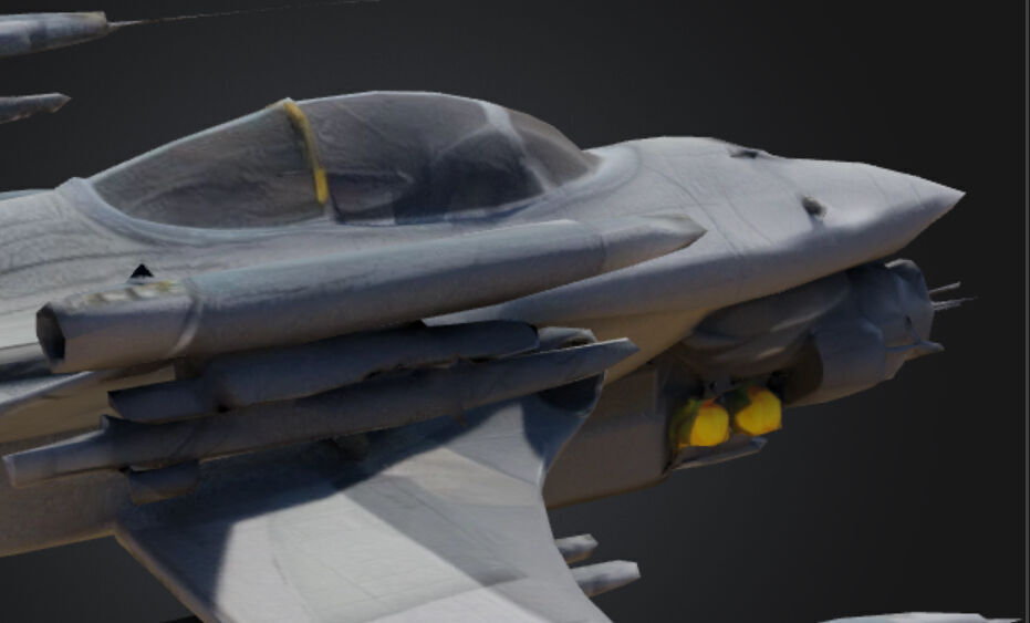 Futuristic Fighter Jet Low-poly 3D model_10