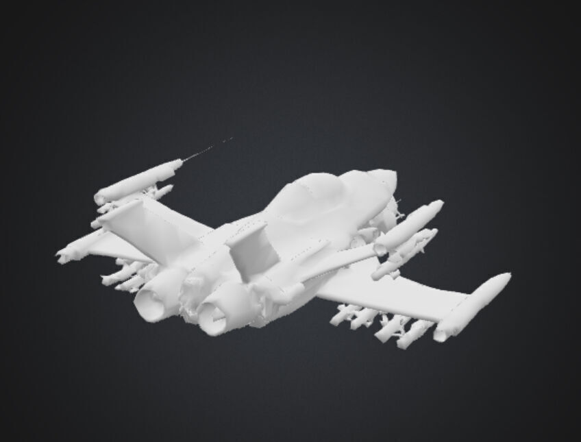 Futuristic Fighter Jet Low-poly 3D model_15
