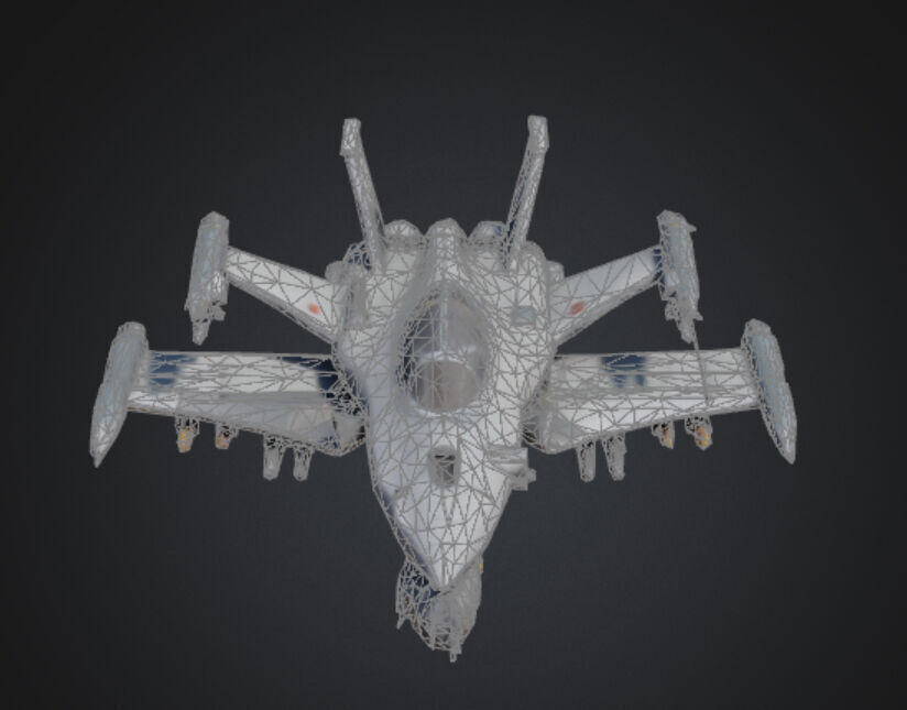 Futuristic Fighter Jet Low-poly 3D model_11