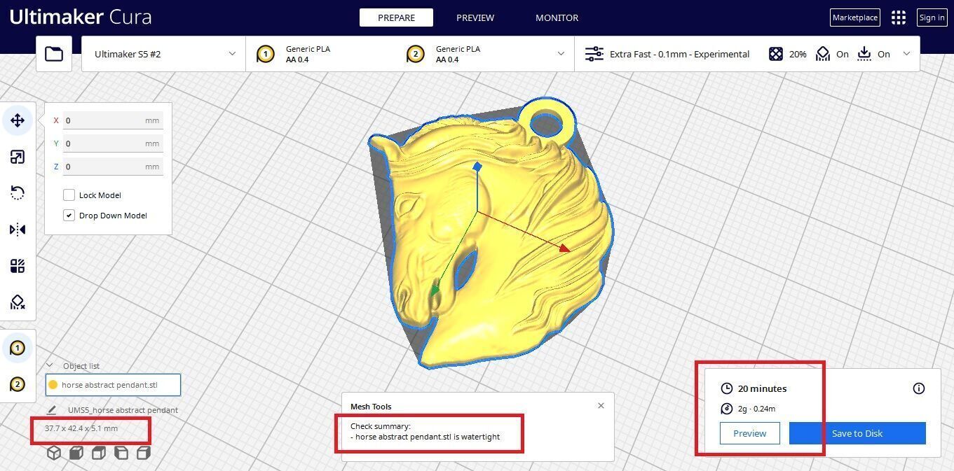 HORSE HEAD PENDANT 3D print model_8