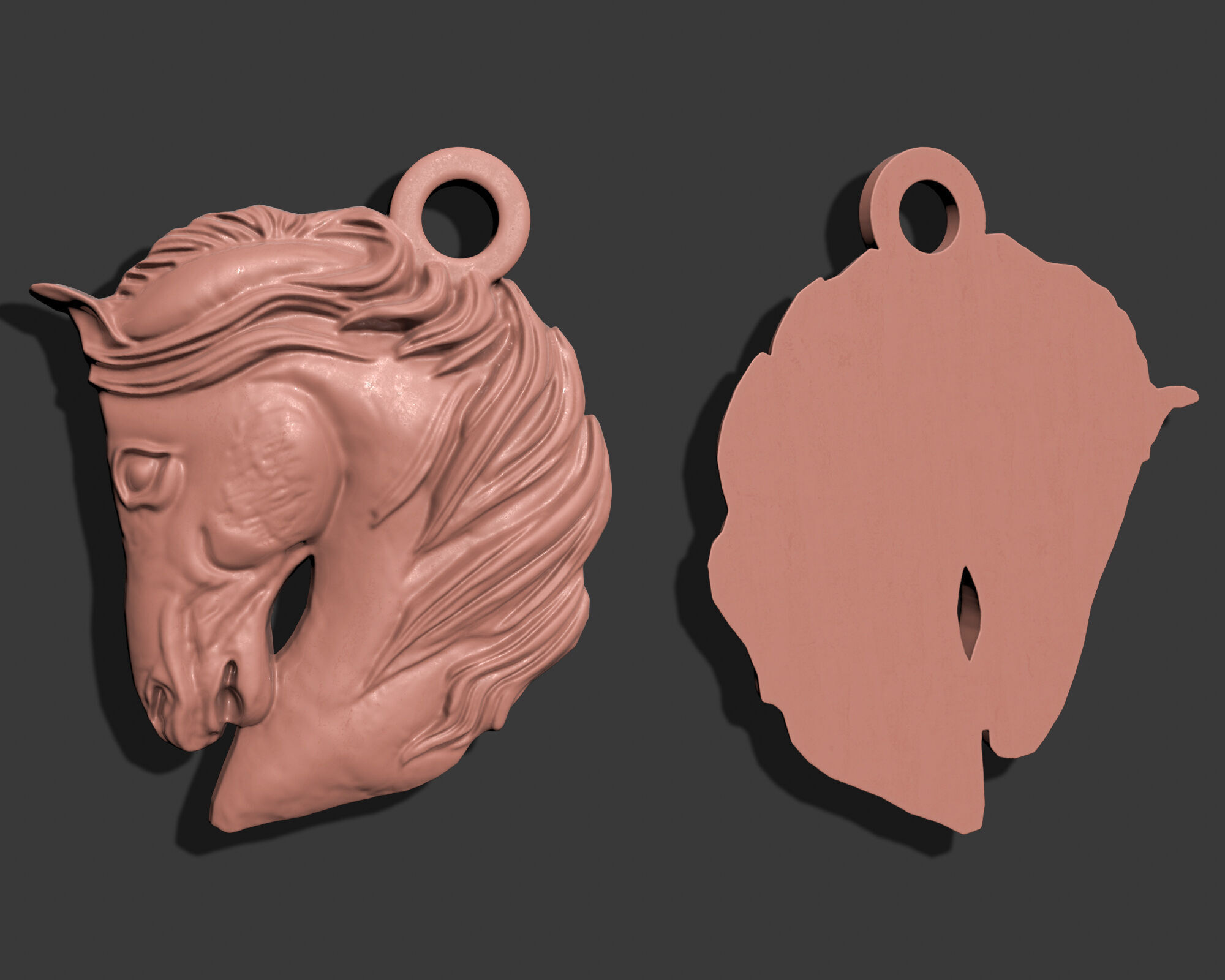 HORSE HEAD PENDANT 3D print model_3