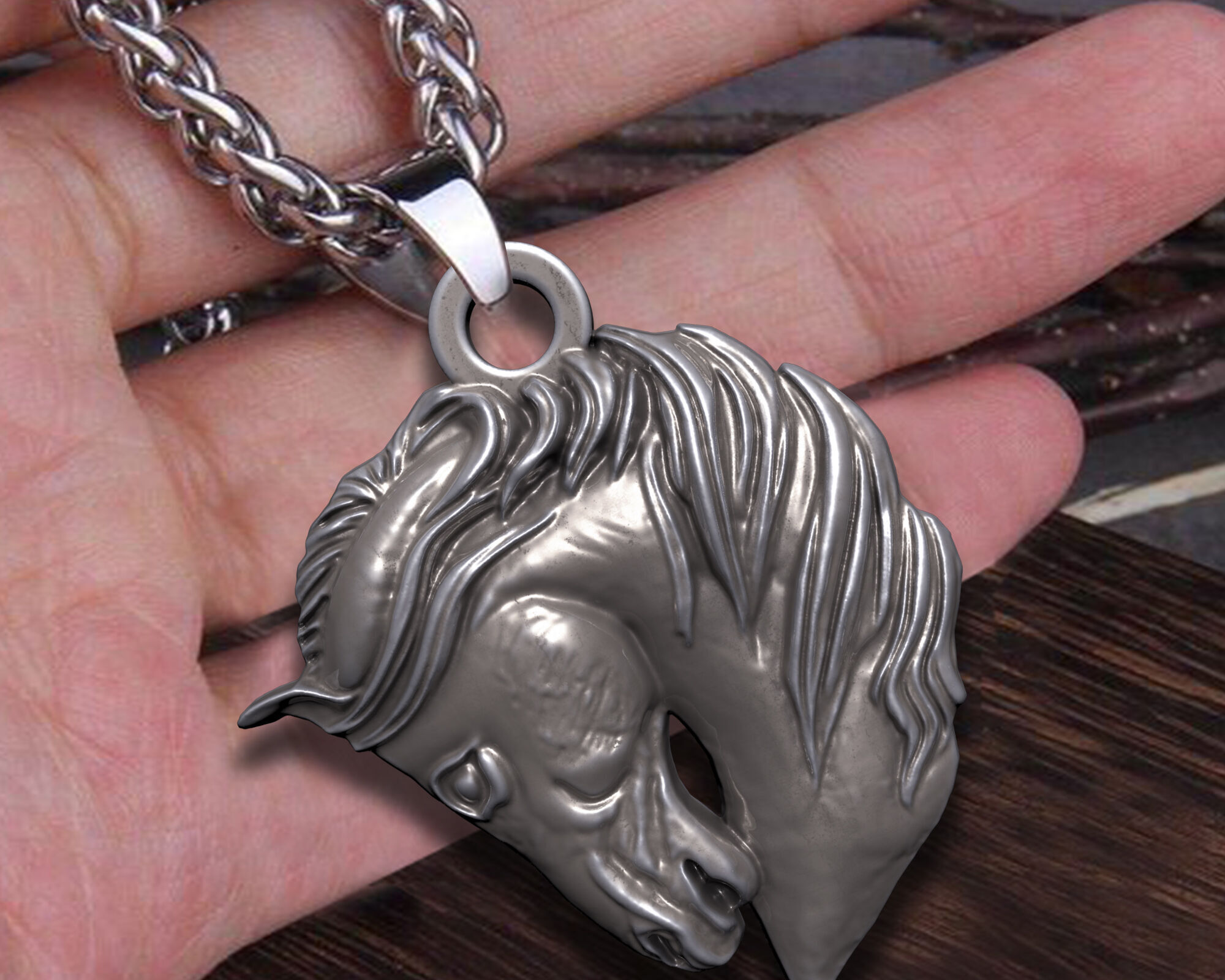 HORSE HEAD PENDANT 3D print model_7