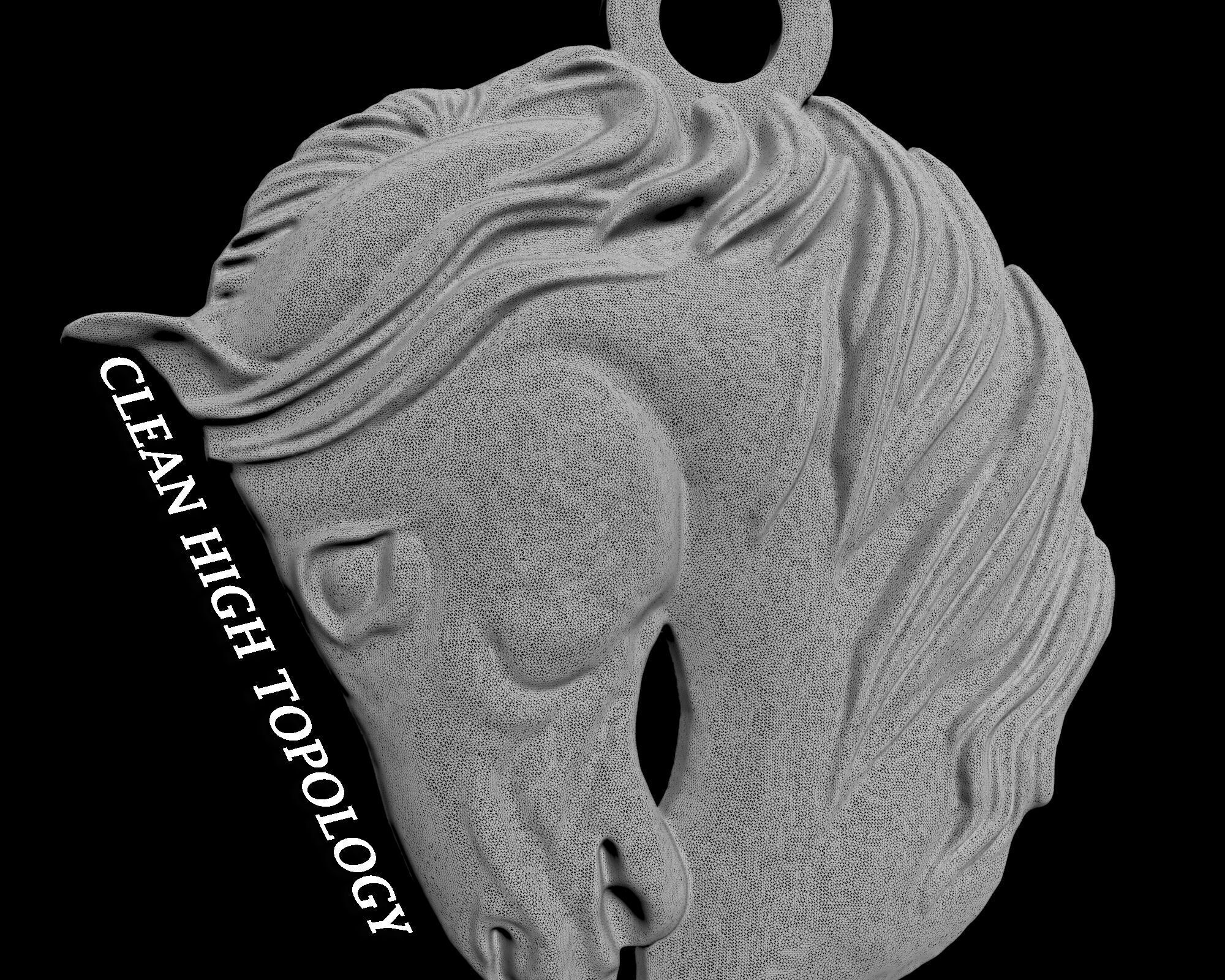 HORSE HEAD PENDANT 3D print model_4