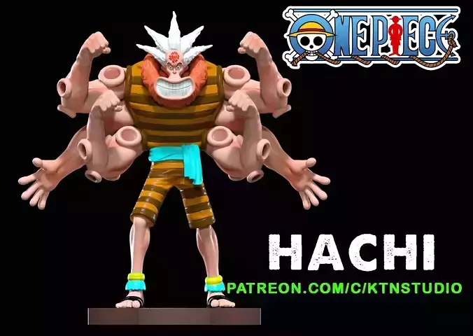 Hatchan - hachi - ONE PIECE - 3D PRINT 3D print model