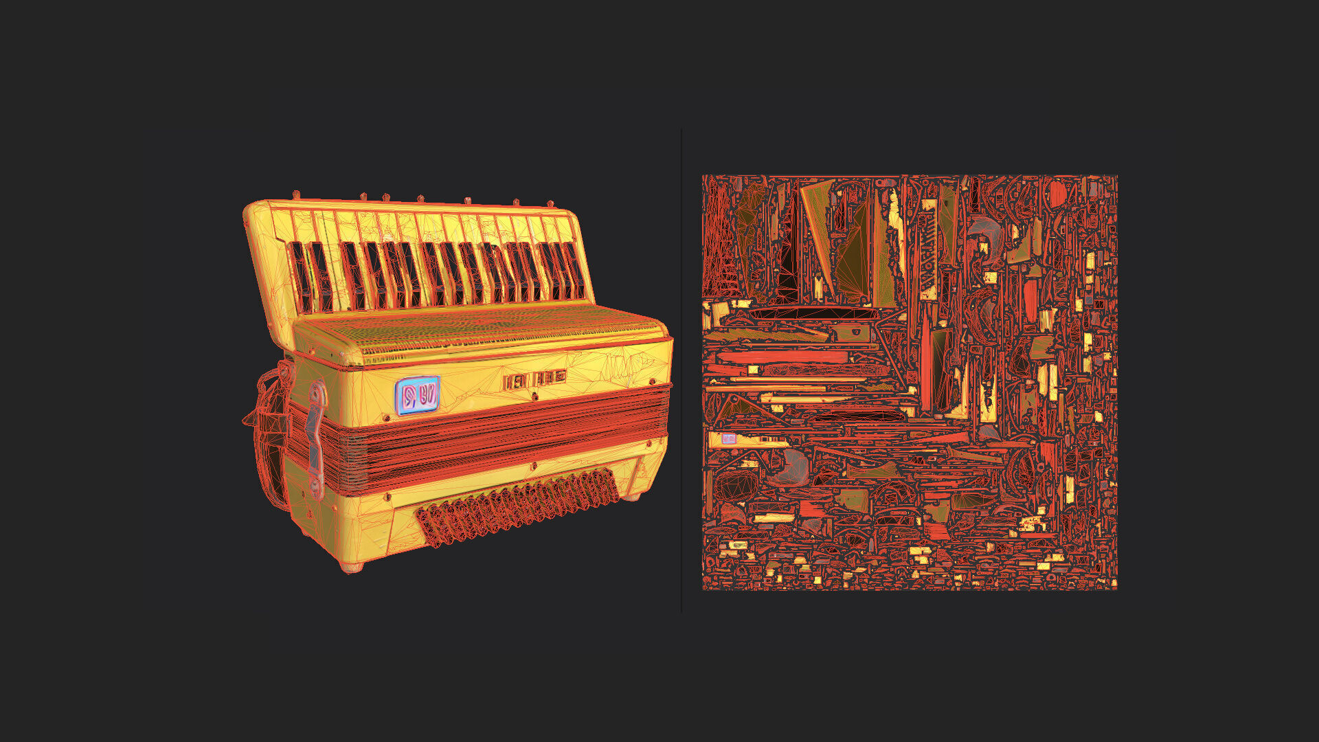 Accordion3D Model 001 Low-poly 3D model_11