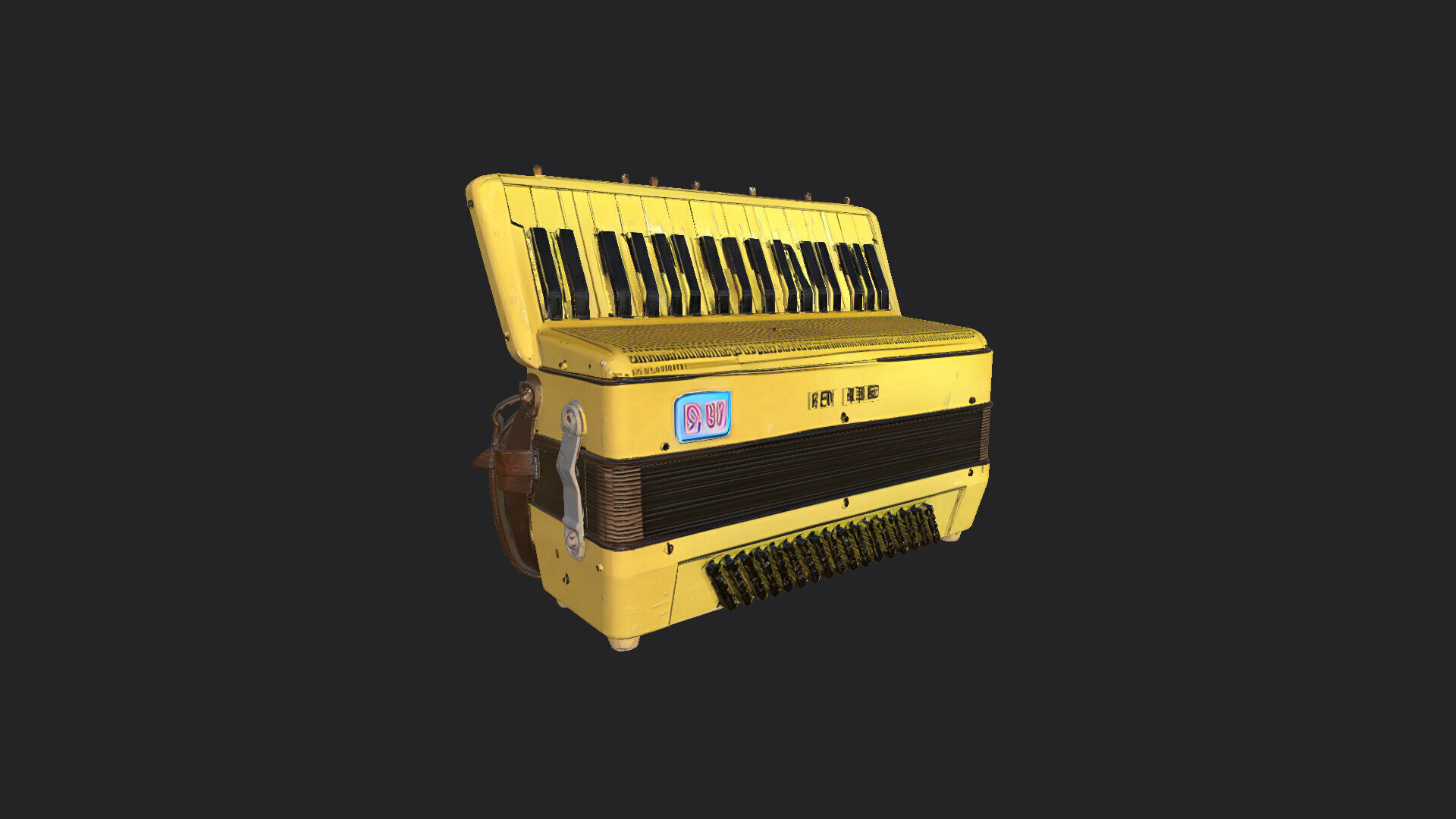Accordion3D Model 001 Low-poly 3D model_8