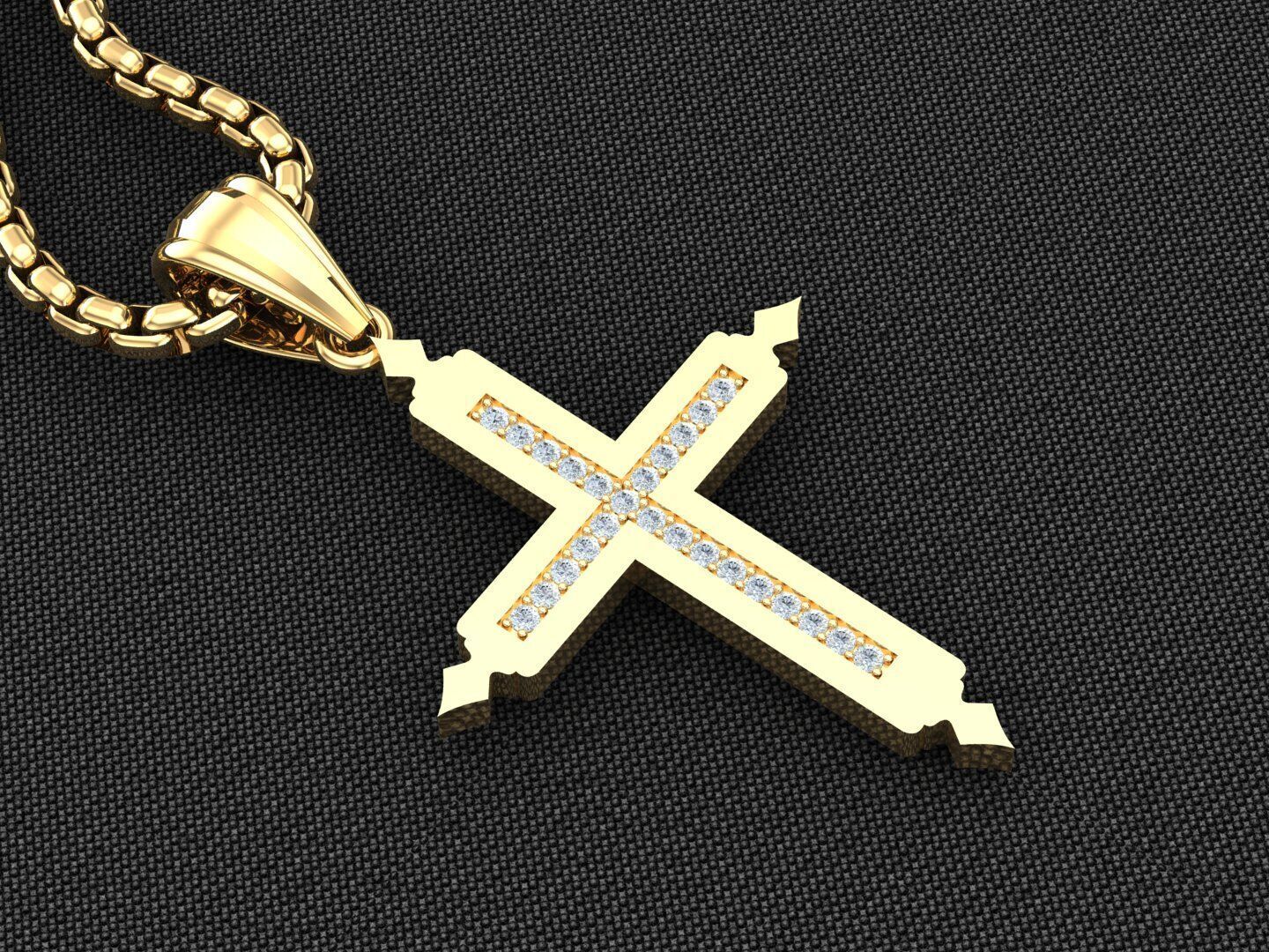 Cross Light Gold 3CP099 3DM STL 3D model_2