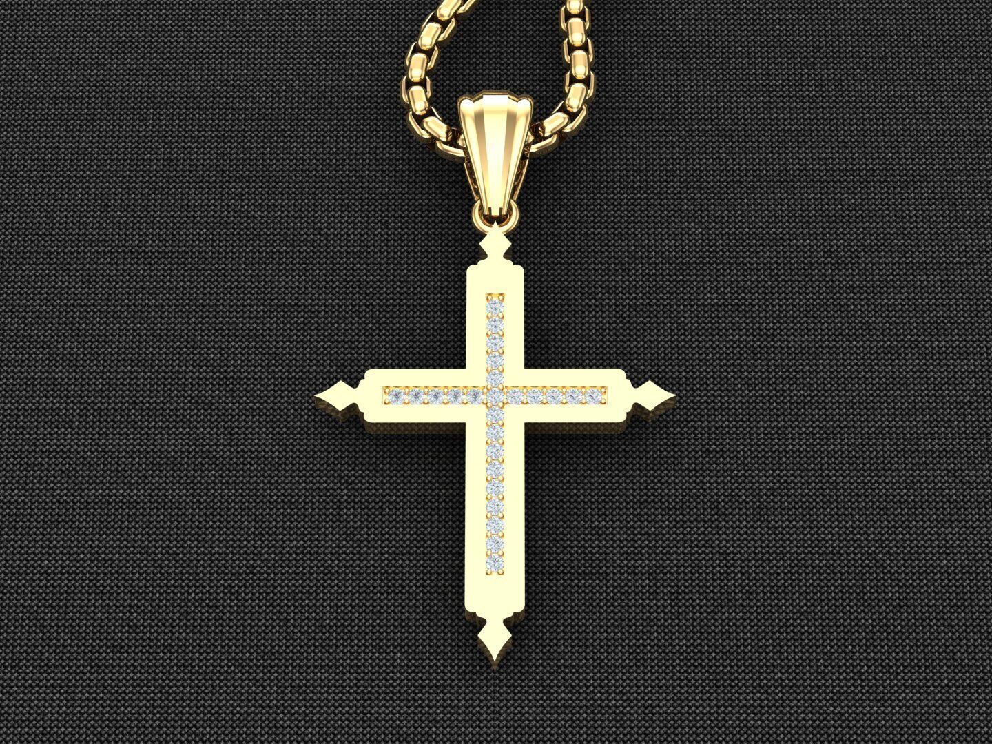 Cross Light Gold 3CP099 3DM STL 3D model_3