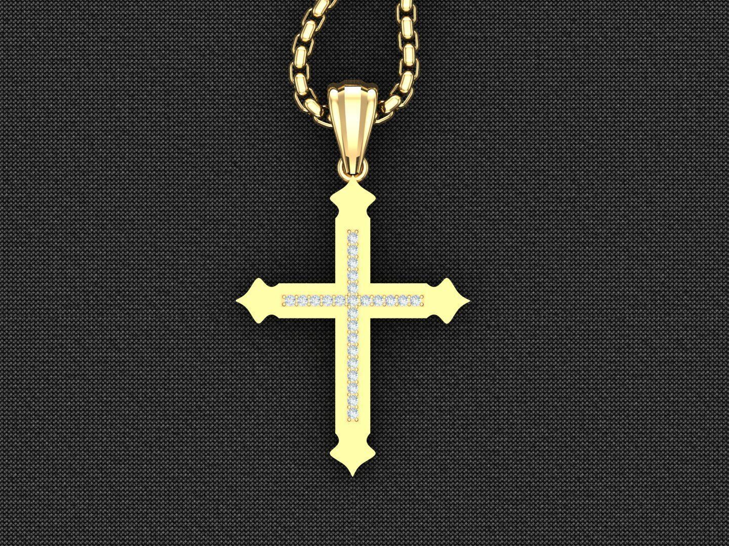 Cross Light Gold 3CP098 3DM STL 3D model_4