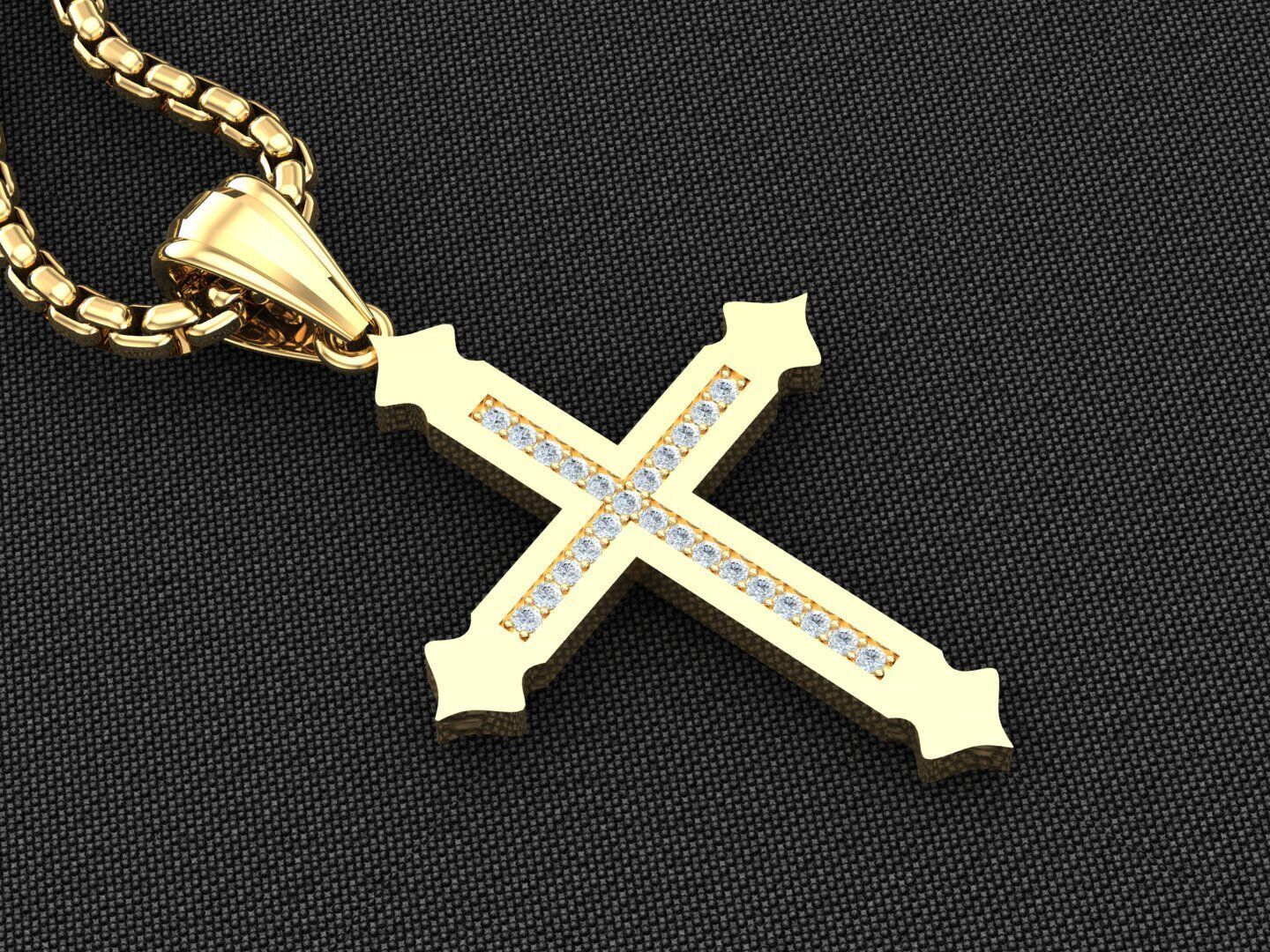 Cross Light Gold 3CP098 3DM STL 3D model_2
