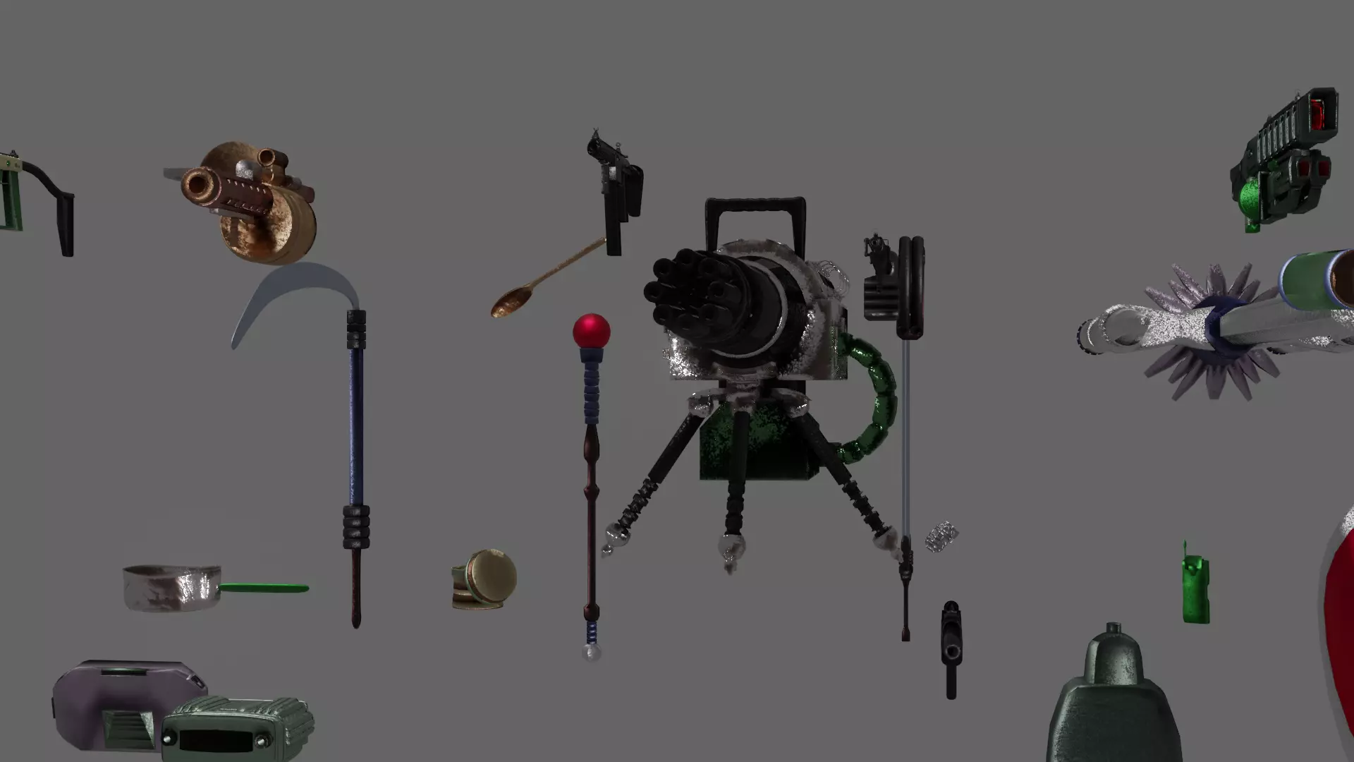 70 or more  weapons magic item and tools or something Free low-poly 3D model_0