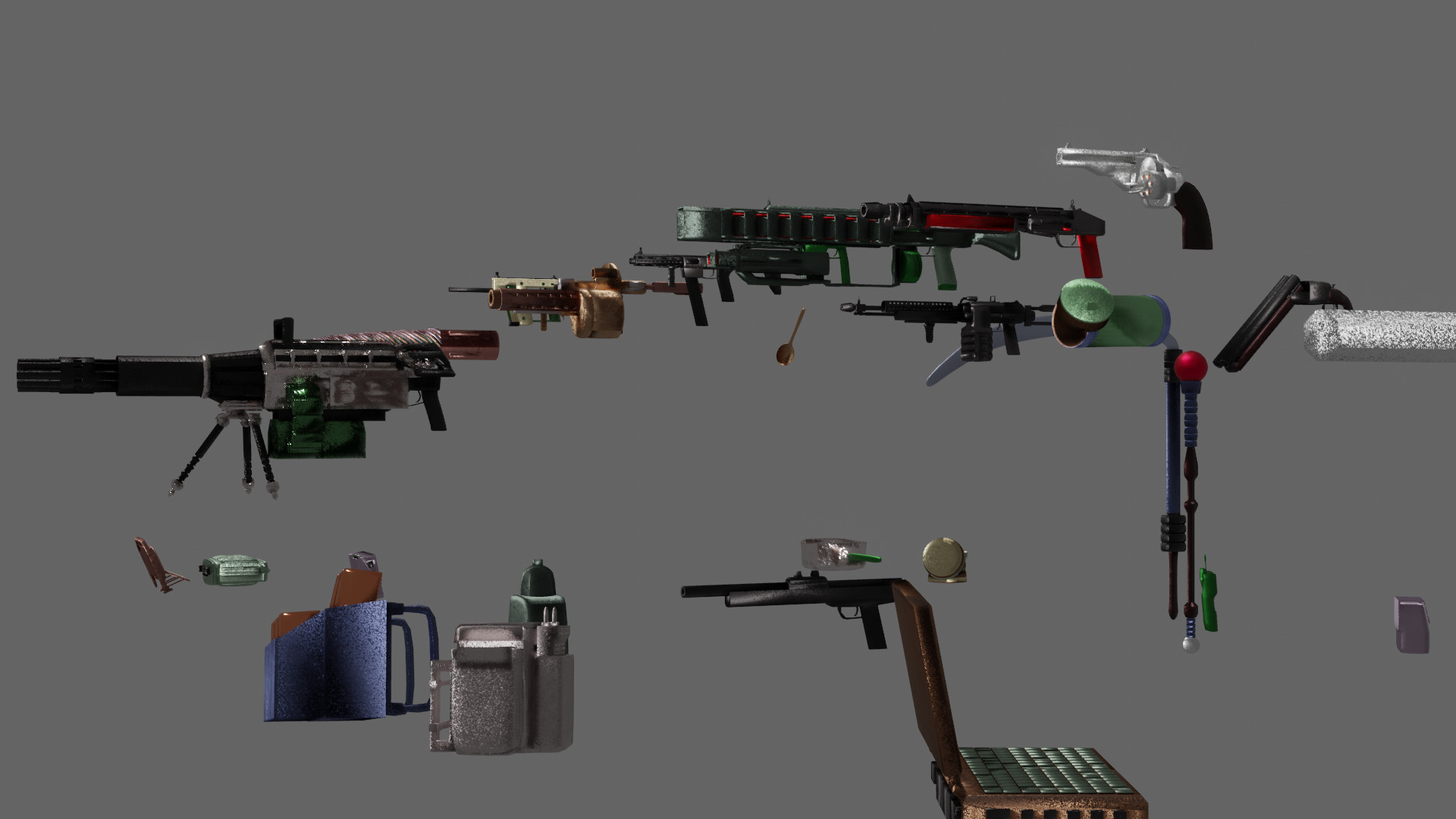 70 or more  weapons magic item and tools or something Free low-poly 3D model_2