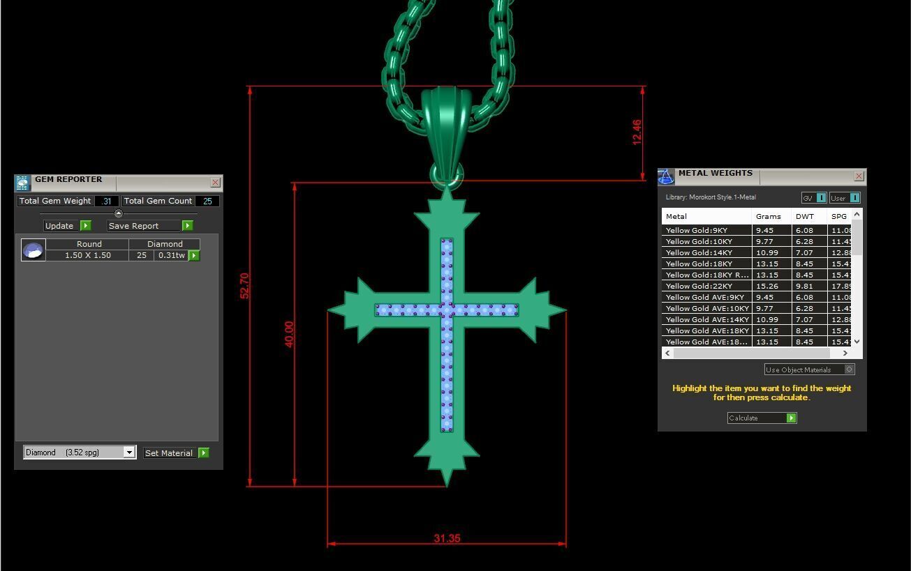 Cross Light Gold 3CP093 3DM STL 3D model_1