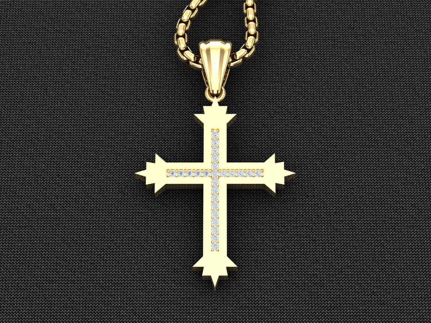 Cross Light Gold 3CP093 3DM STL 3D model_3