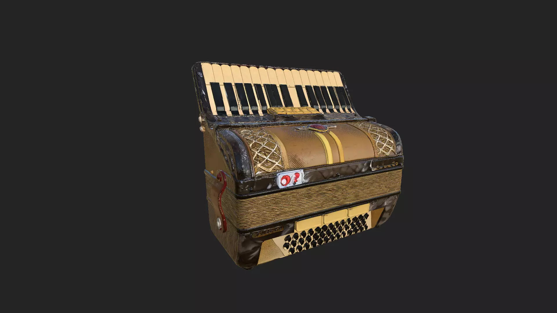 Accordion3D Model 002 Low-poly 3D model