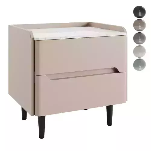 Litfad - Casual Sintered Stone Drawer Storage Nightstand