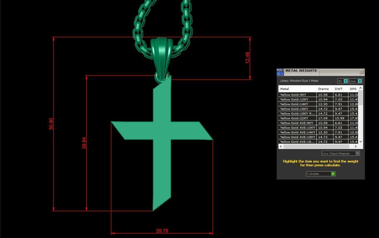 Cross Light Gold 3CP083 3DM STL 3D model_1