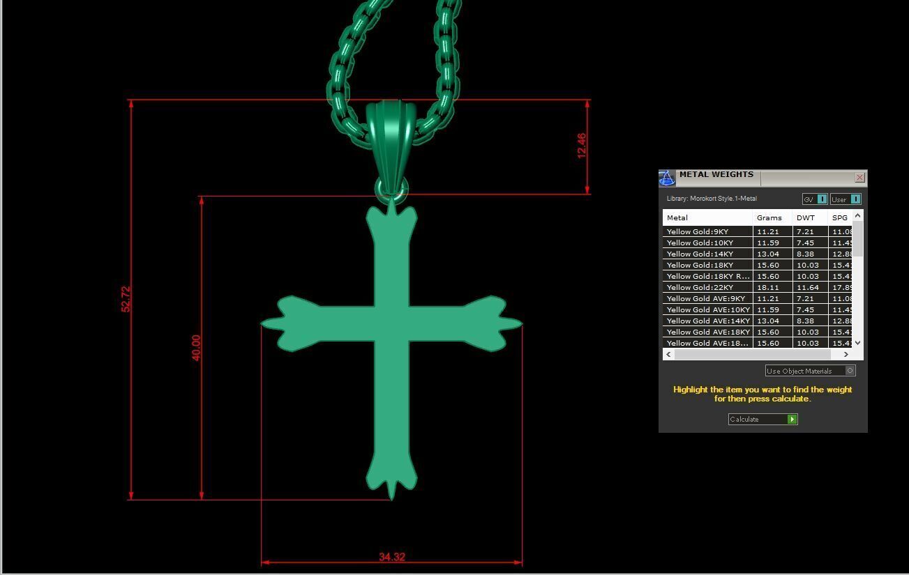 Cross Light Gold 3CP067 3DM STL 3D model_1