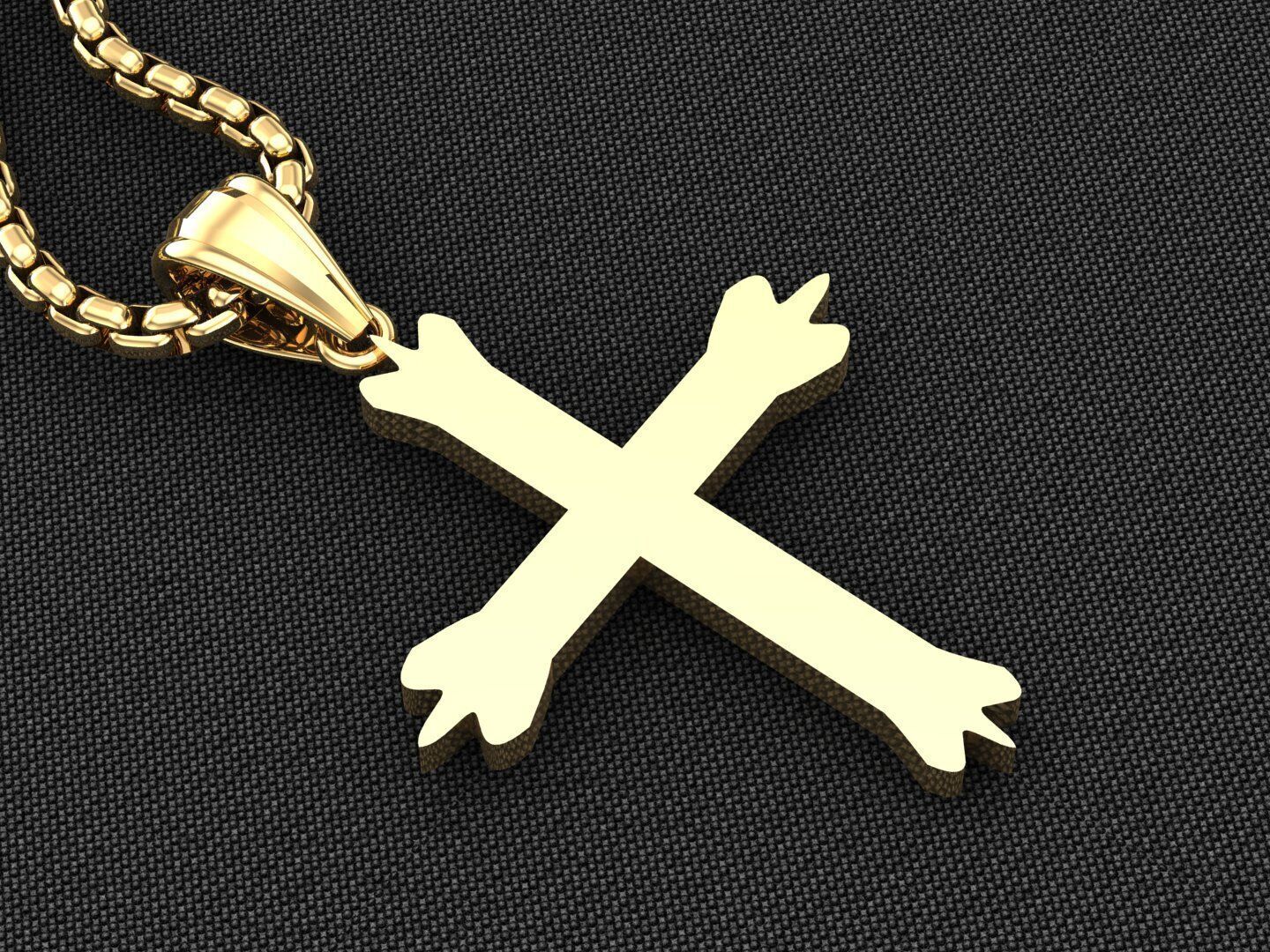 Cross Light Gold 3CP067 3DM STL 3D model_2