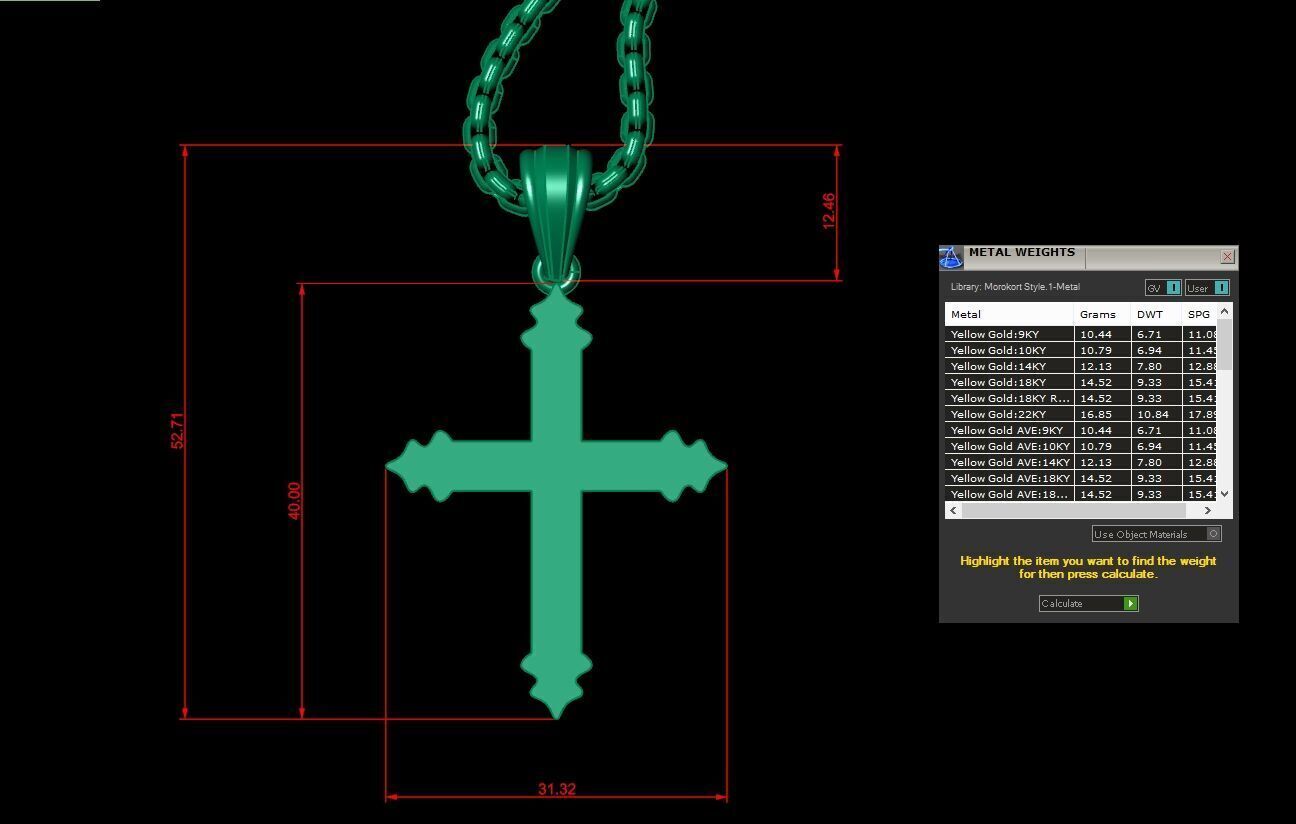 Cross Light Gold 3CP066 3DM STL 3D model_1