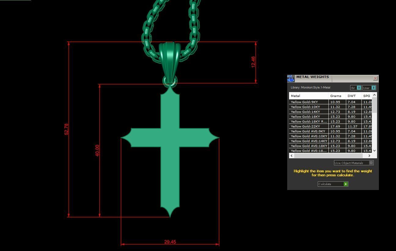 Cross Light Gold 3CP062 3DM STL 3D model_1