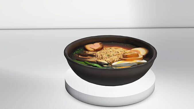 Ramen Noodle Bowl 3D Model Low-poly 3D model 3