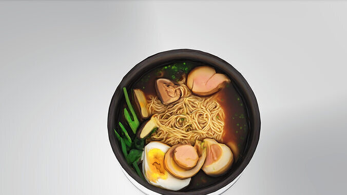 Ramen Noodle Bowl 3D Model Low-poly 3D model 4
