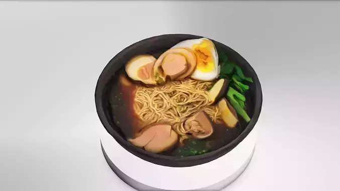 Ramen Noodle Bowl 3D Model Low-poly 3D model