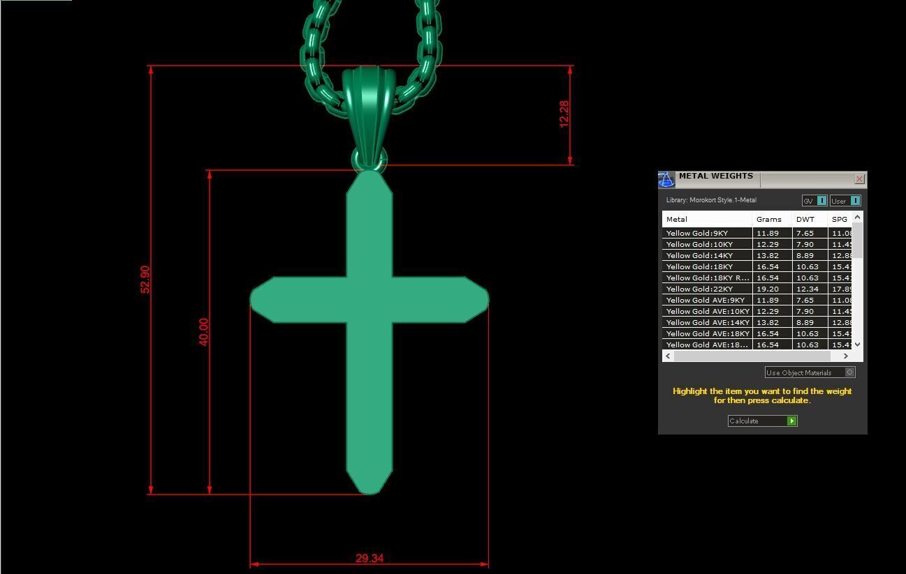 Cross Light Gold 3CP052 3DM STL 3D model_1