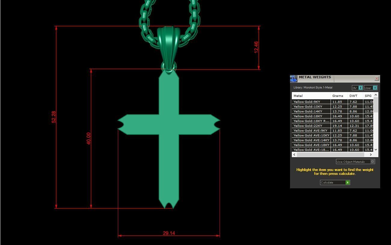 Cross Light Gold 3CP050 3DM STL 3D model_1