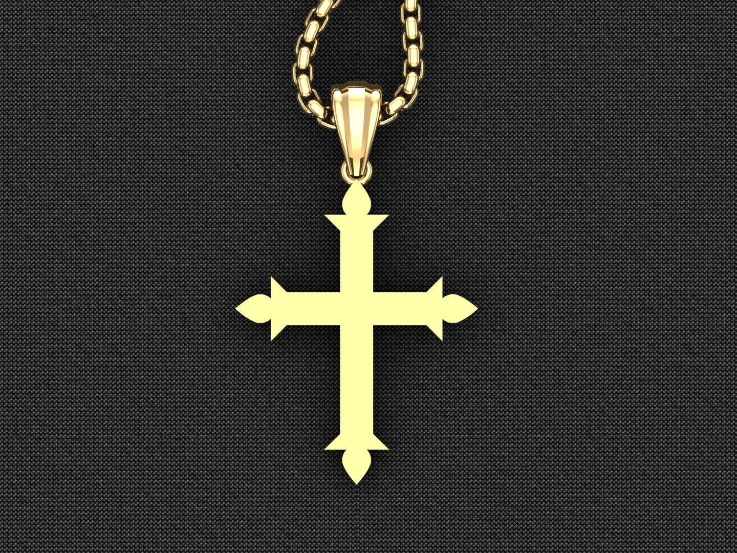Cross Light Gold 3CP048 3DM STL 3D model_4