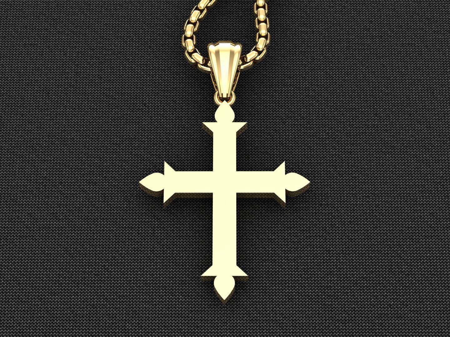 Cross Light Gold 3CP048 3DM STL 3D model_3