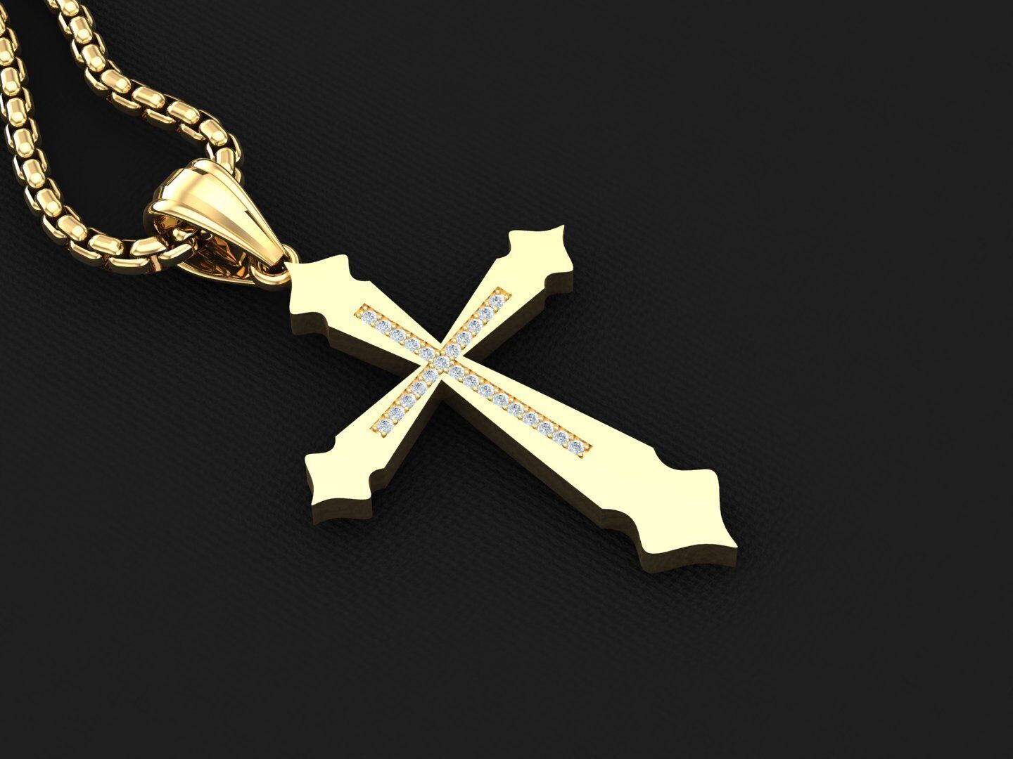 Cross Light Gold 3CP038 3DM STL 3D model_2