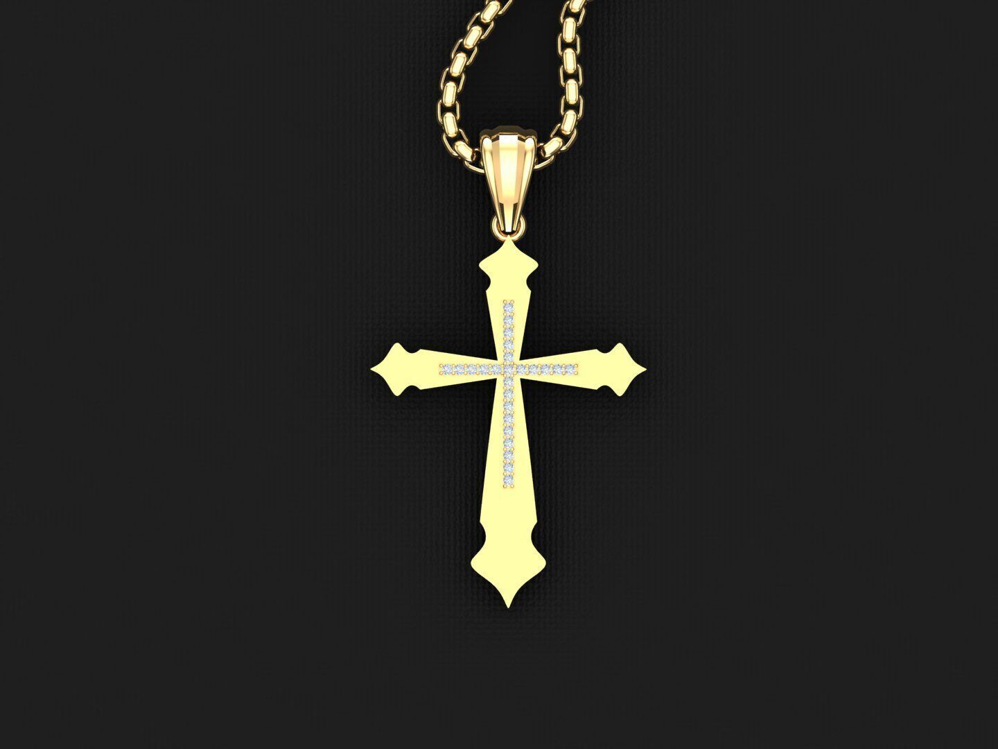 Cross Light Gold 3CP038 3DM STL 3D model_4