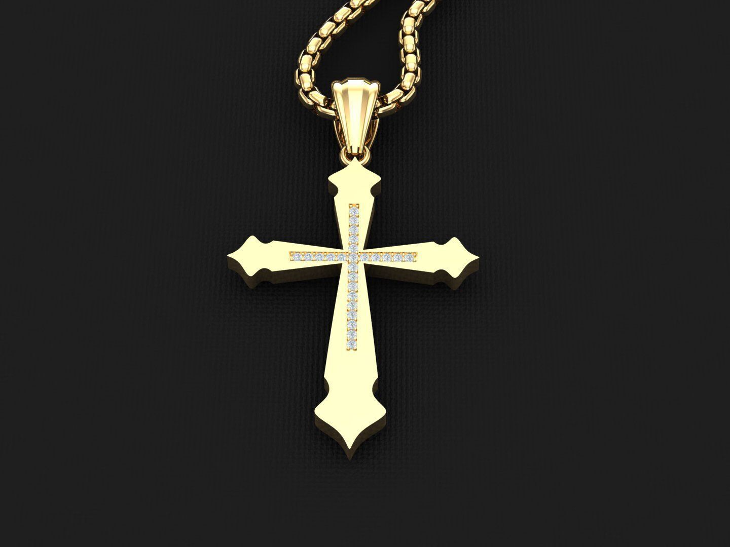 Cross Light Gold 3CP038 3DM STL 3D model_3