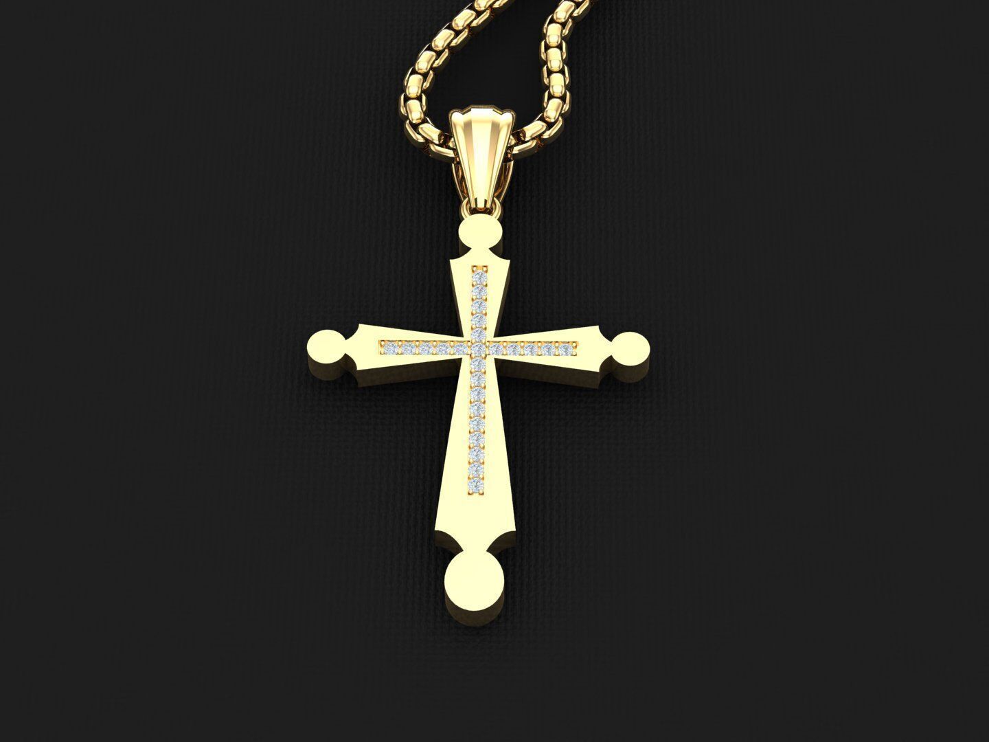 Cross Light Gold 3CP036 3DM STL 3D model_3