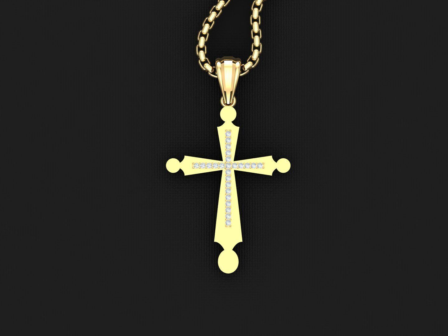 Cross Light Gold 3CP036 3DM STL 3D model_4