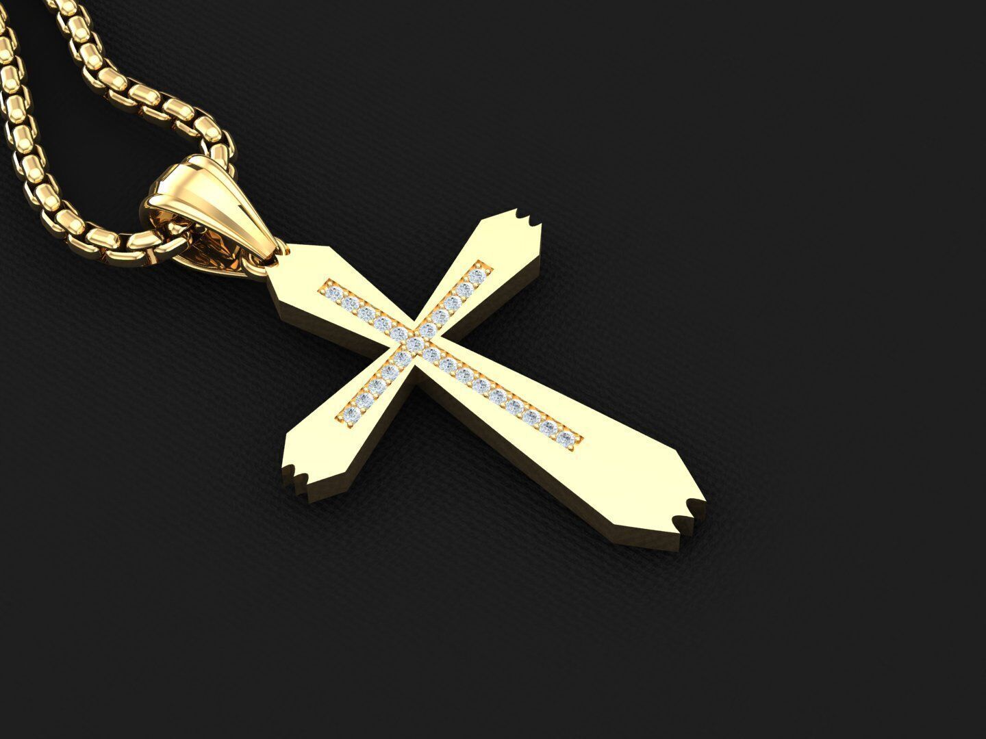 Cross Light Gold 3CP032 3DM STL 3D model_2