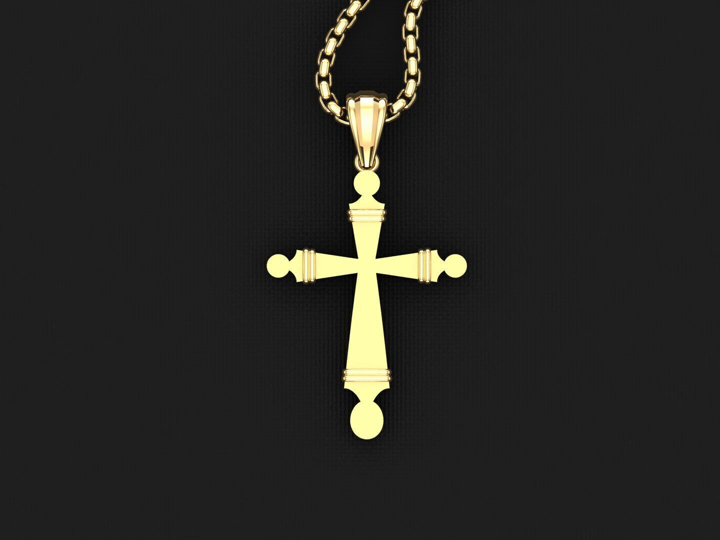 Cross Light Gold 3CP024 3DM STL 3D model_4