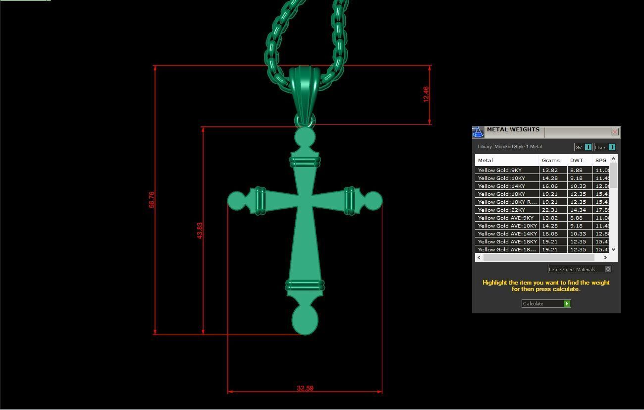 Cross Light Gold 3CP024 3DM STL 3D model_1