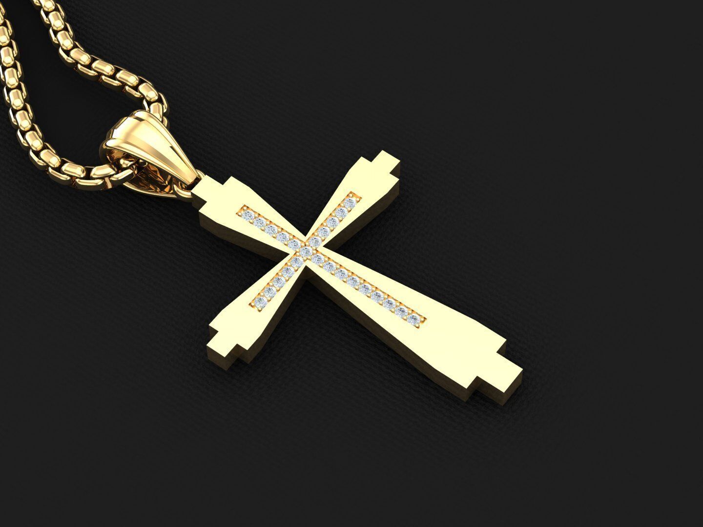 Cross Light Gold 3CP020 3DM STL 3D model_2