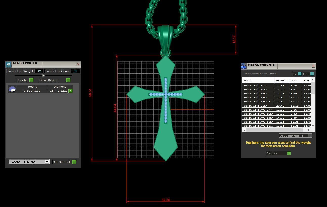 Cross Light Gold 3CP016 3DM STL 3D model_1