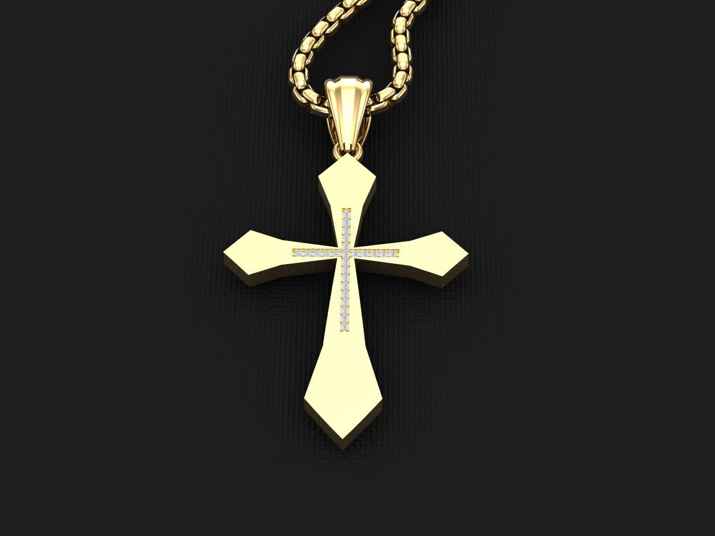 Cross Light Gold 3CP016 3DM STL 3D model_3