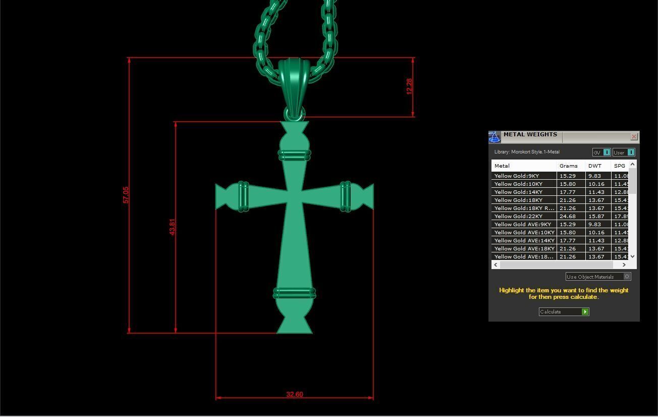Cross Light Gold 3CP013 3DM STL 3D model_1
